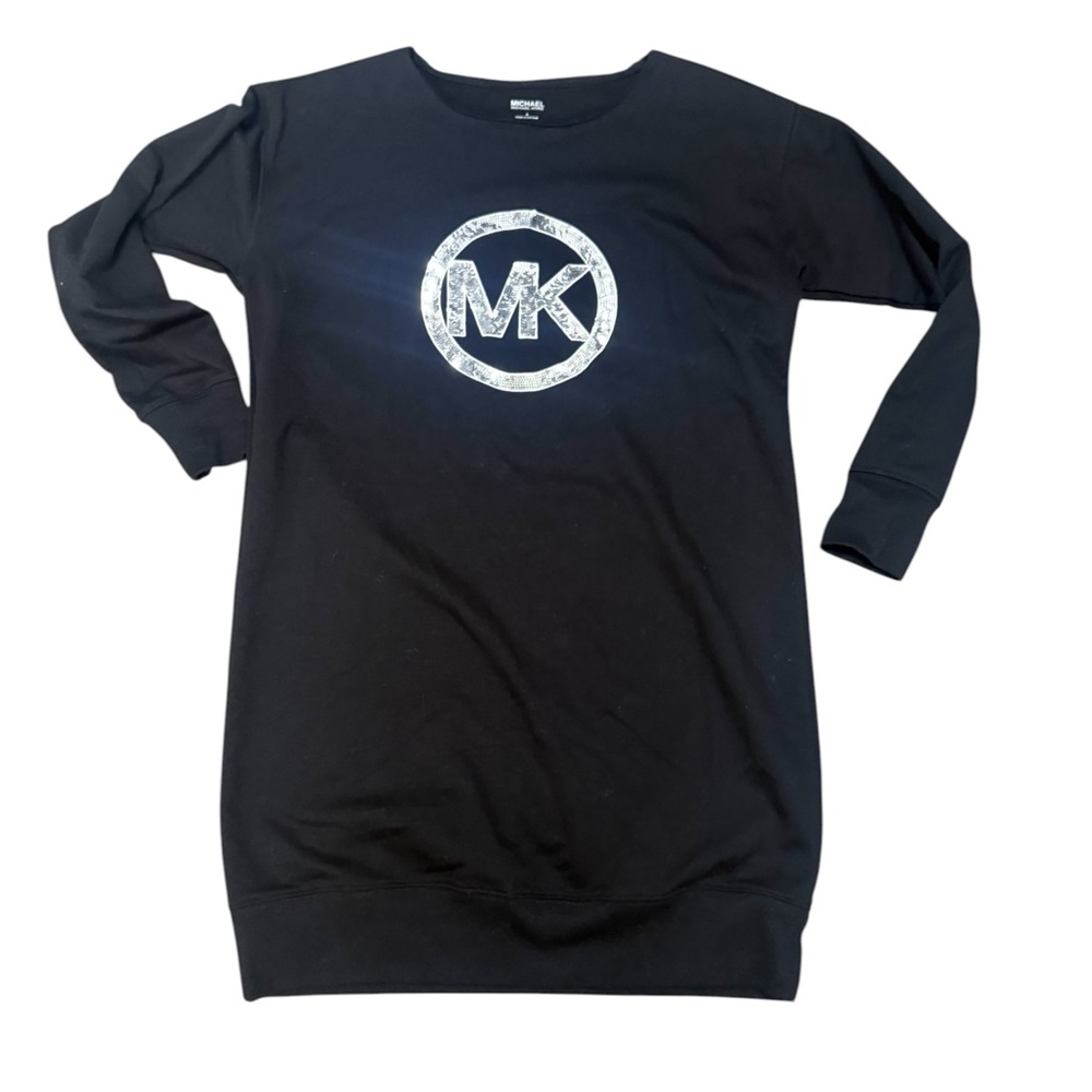 Michael Kors Black Tunic Dress with Silver MK Logo